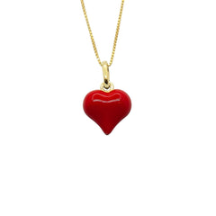 Red Enamel Heart Pendant Necklace