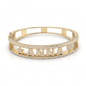 Bracelet Nom Menotte Base Zirconée