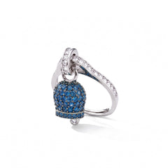 Bague Clochette de Capri avec zircons bleus