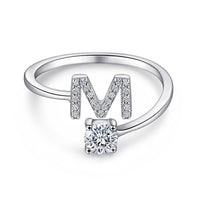 Bague Contrariè avec Lettre Initiale et point lumière