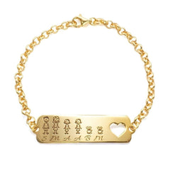 Bracelet Famille Composable avec Cœur ajouré