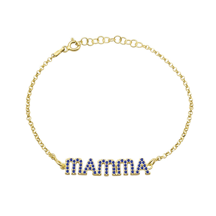 Bracciale Mamma Zirconi Blu - My Mo Gioielli
