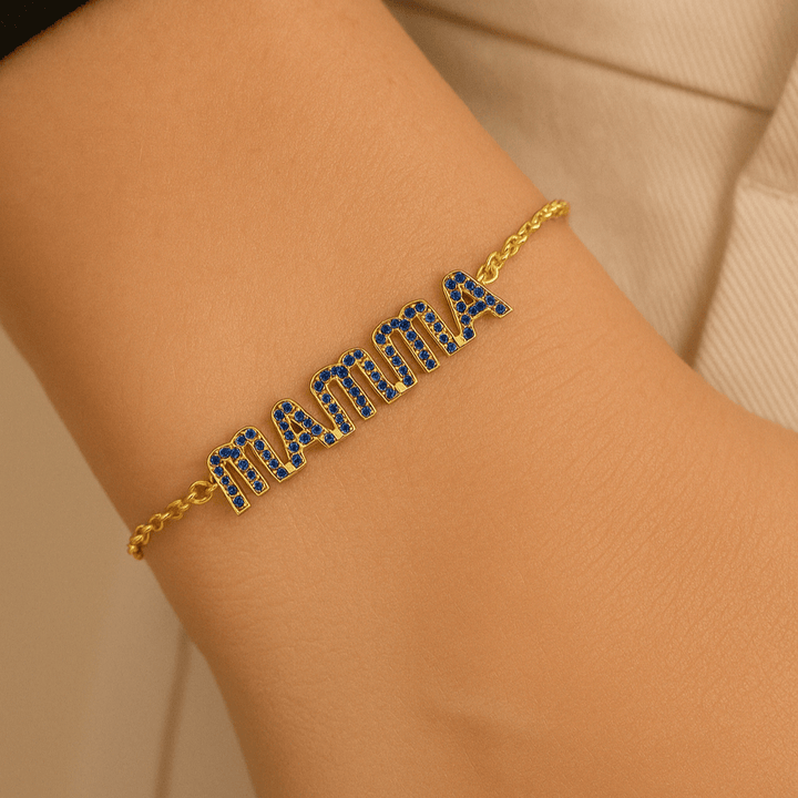 Bracciale Mamma Zirconi Blu - My Mo Gioielli