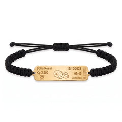 Bracelet de naissance avec cordon en tissu