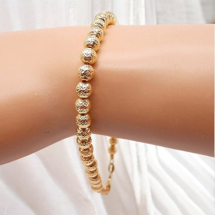 Bracciale Palline Diamantate in Oro 18kt - My Mo Gioielli