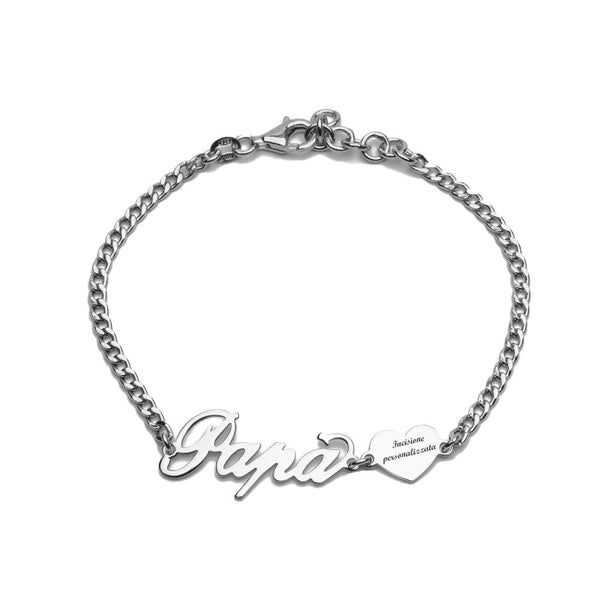 Bracciale Papà con Cuore Personalizzato - My Mo Gioielli