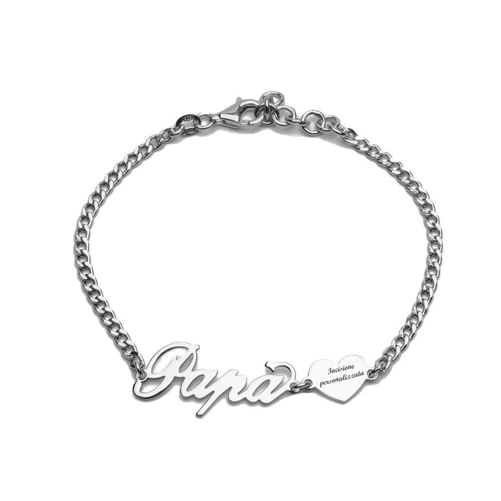 Bracciale Papà con Cuore Personalizzato - My Mo Gioielli