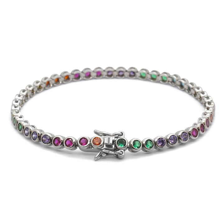 Bracciale Tennis Cipollina Rainbow 3mm - My Mo Gioielli