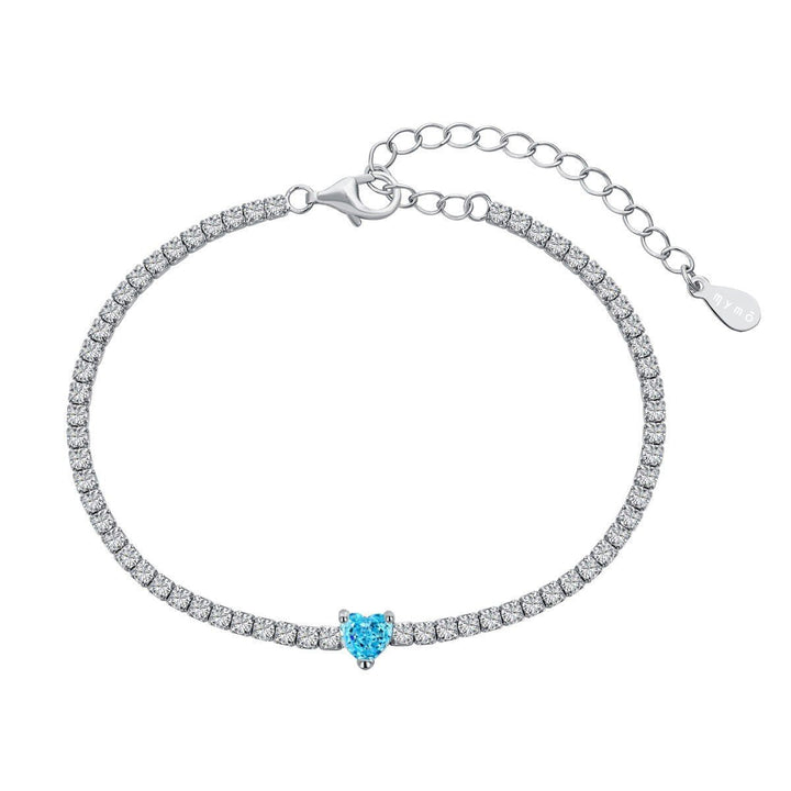 Bracciale Tennis con Cuore Azzurro - My Mo Gioielli