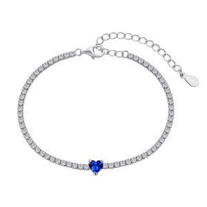 Bracciale Tennis con Cuore Blu - My Mo Gioielli