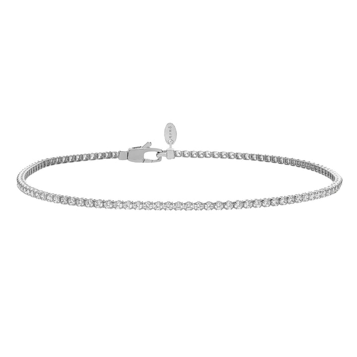 Bracciale Tennis Zirconi Bianchi in Oro Bianco 18kt 1,5 mm - My Mo Gioielli