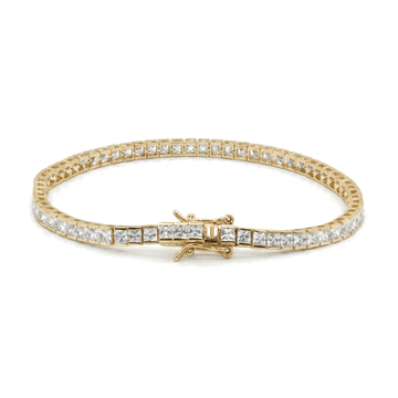 Bracciale Tennis Zirconi Bianchi Taglio Carrè 3 mm - My Mo Gioielli