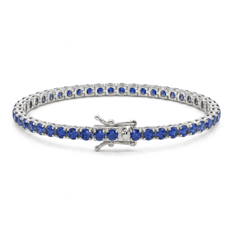 Bracciale Tennis zirconi Blu 3 mm - My Mo Gioielli