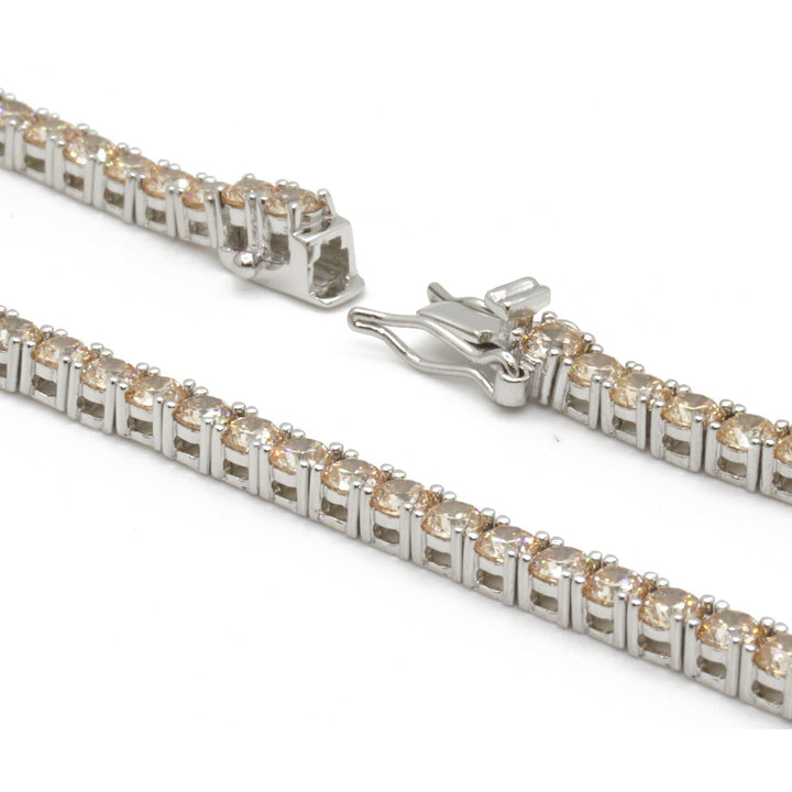 Bracciale Tennis zirconi Champagne 3 mm Argento - My Mo Gioielli