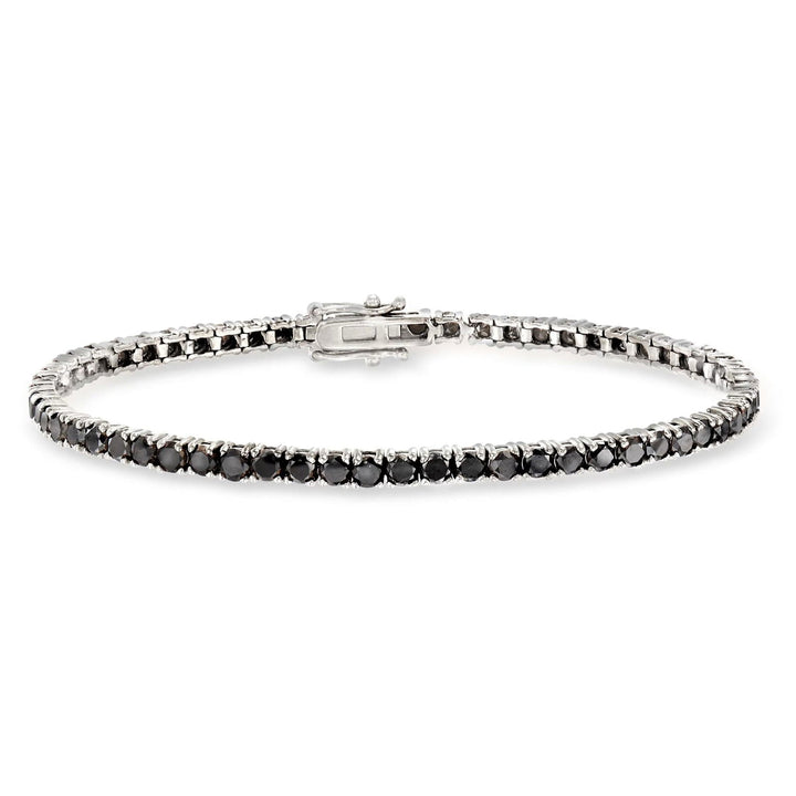 Bracciale Tennis zirconi Neri 3mm Argento - My Mo Gioielli