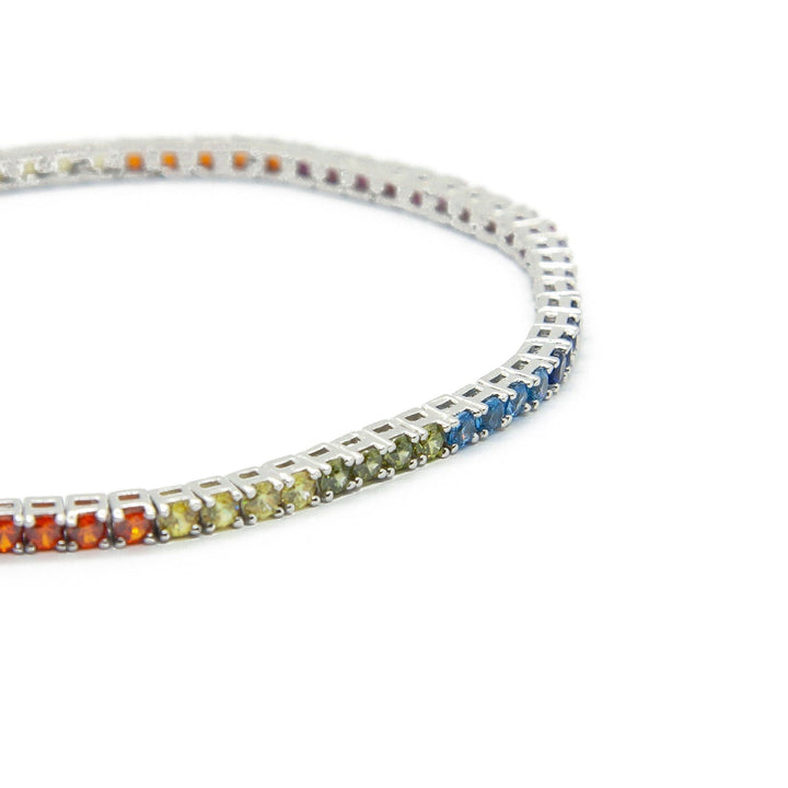 Bracciale Tennis zirconi Rainbow 2 mm - My Mo Gioielli