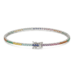 Rainbow 2 mm Zircon Tennis Bracelet