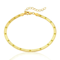Flat Snake Anklet with Stars