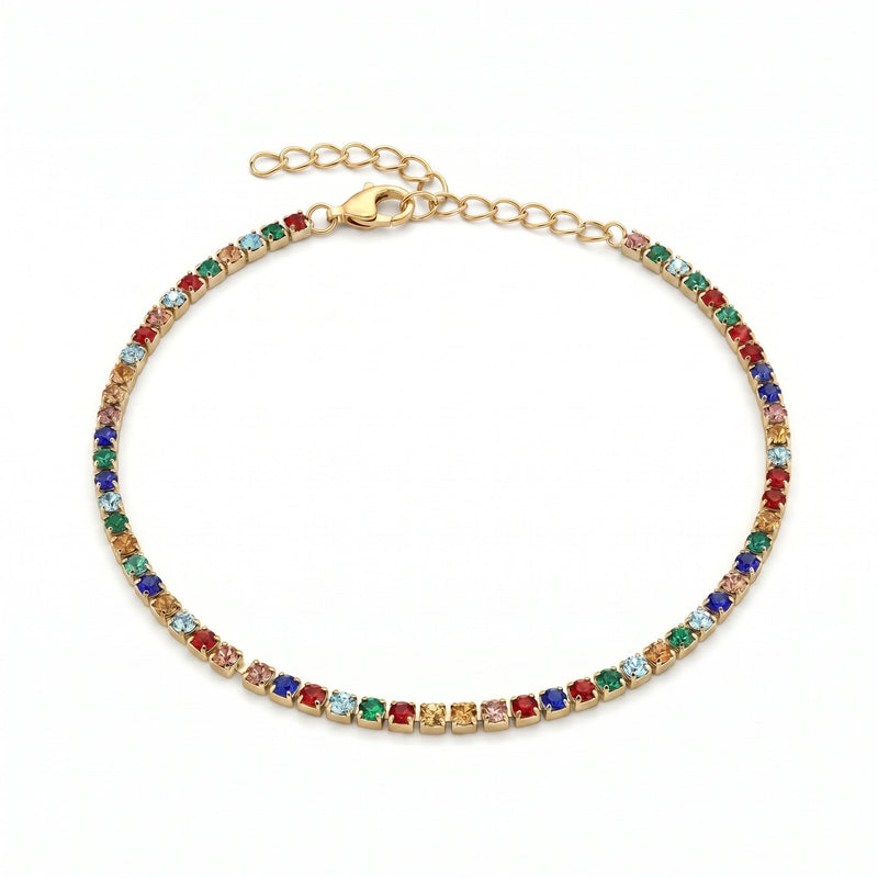 Cavigliera Tennis Rainbow 2 mm - My Mo Gioielli