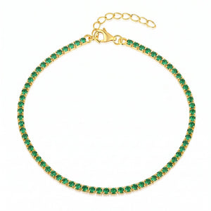 Cavigliera Tennis Verde 2 mm - My Mo Gioielli