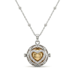 Angel Caller Necklace with Zircon Heart