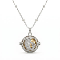 Angel Caller Necklace with Zirconia Baby Feet