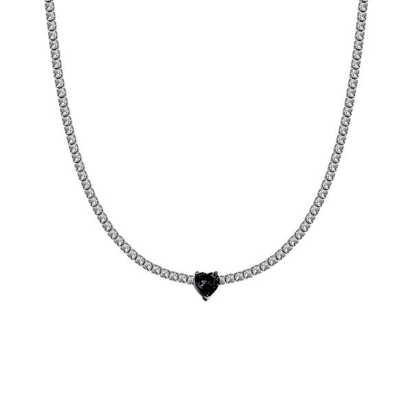 Collana Choker Tennis Cuore Nero - My Mo Gioielli