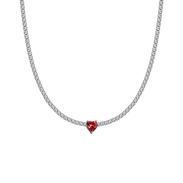 Collana Choker Tennis Cuore Rosso - My Mo Gioielli