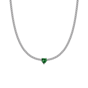 Collana Choker Tennis Cuore Verde - My Mo Gioielli