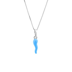 Lucky Blue Horn Necklace