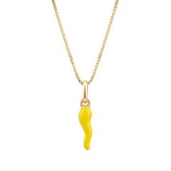 Yellow Horn Lucky Charm Necklace
