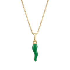 Green Horn Lucky Charm Necklace