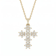 "Magic Emerald" White Cross Necklace