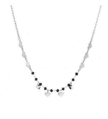 Collana Cuori e Pietre Nere - My Mo Gioielli