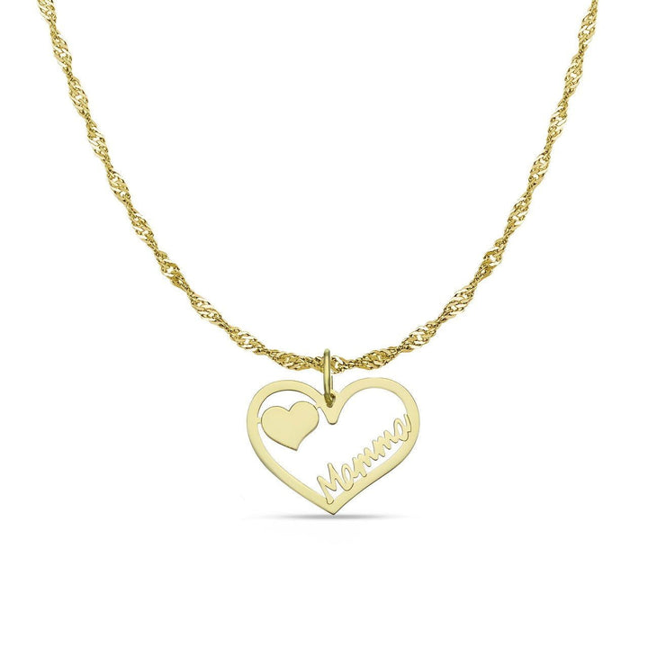 Collana Mamma Cuore Traforato in Oro 18kt - My Mo Gioielli