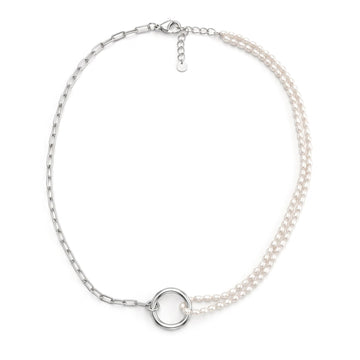 Collana Metà Catena e Metà Doppio Filo di Perle - My Mo Gioielli