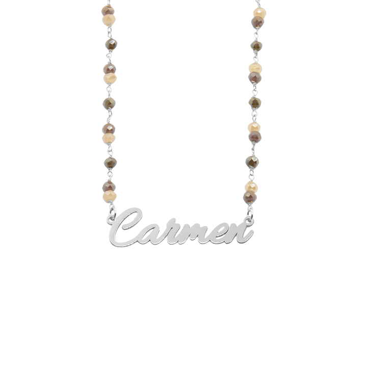 Collana Nome Perline Beige - My Mo Gioielli