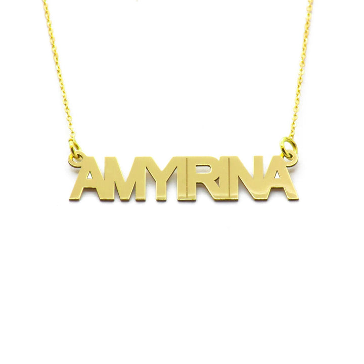 Collana Nome Stampatello Personalizzata In Oro 18kt - My Mo Gioielli