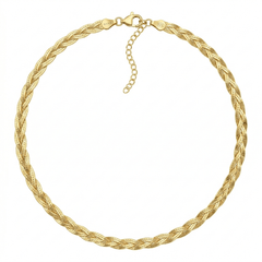 Braided 3-Strand Flat Snake Chain Necklace