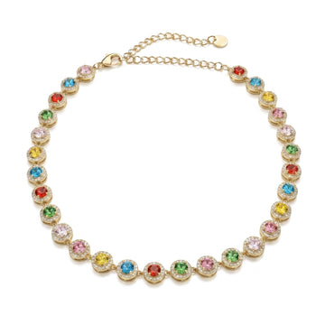 Collana Tennis Halo Rainbow - My Mo Gioielli