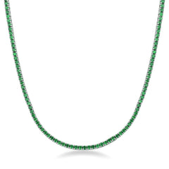Emerald Green Tennis Necklace 2.5 mm