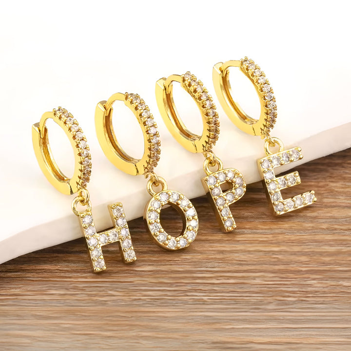 Orecchino Cerchio con Lettera Iniziale - My Mo Gioielli